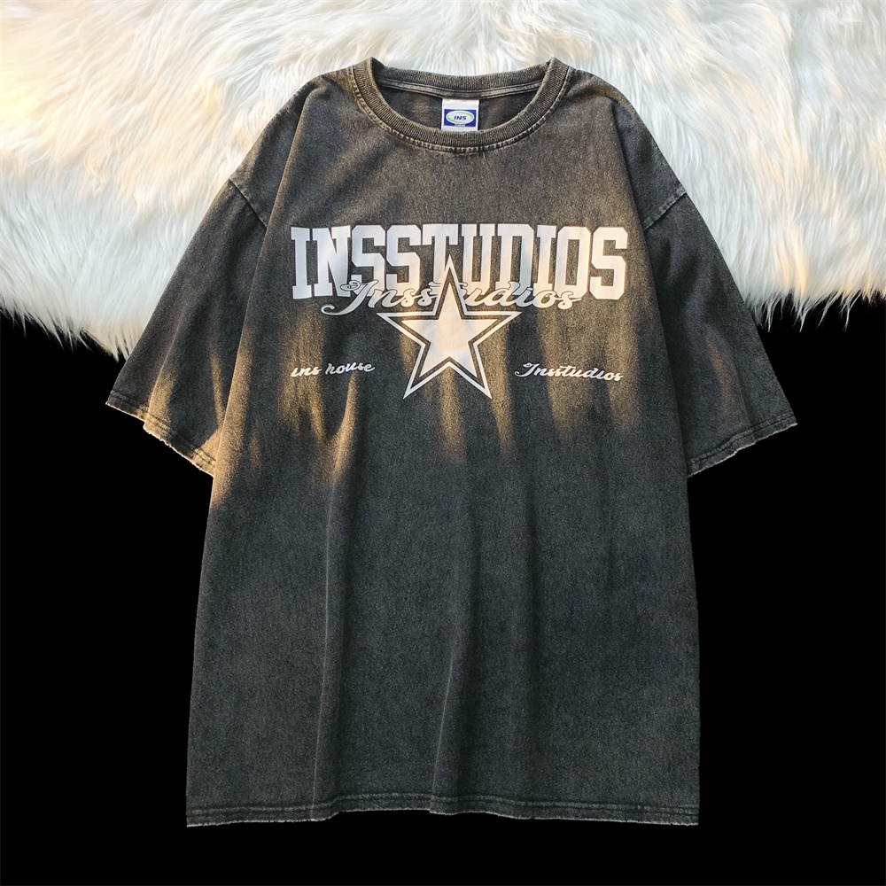 NRVP Áo Thun 100% Cotton Tay Ngắn Dáng Rộng In Họa Tiết Độc Đáo Phong Cách Hàn Quốc Thời Trang Cho Nam Và Nữ