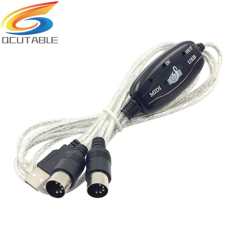 Pro USB IN-OUT MIDI Adapter Cable PC to Music Electronic Keyboard Converter