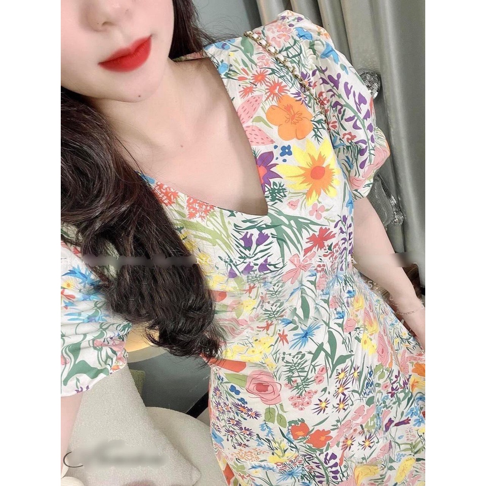 Đầm Hoa Tay Bồng Z.a.r.a