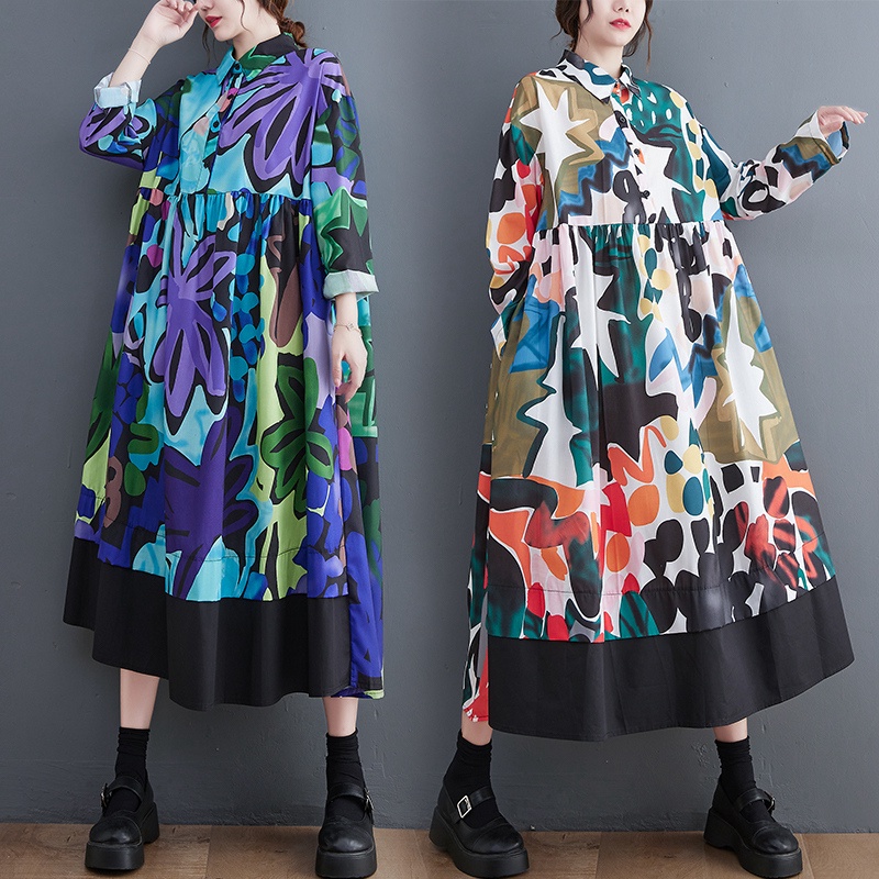 ☻ Phụ Kiện Chuyên Dụng Dành Cho Xe Hơi ☻ Plus Đầm Maxi In Hoa Size Lớn CAL1970