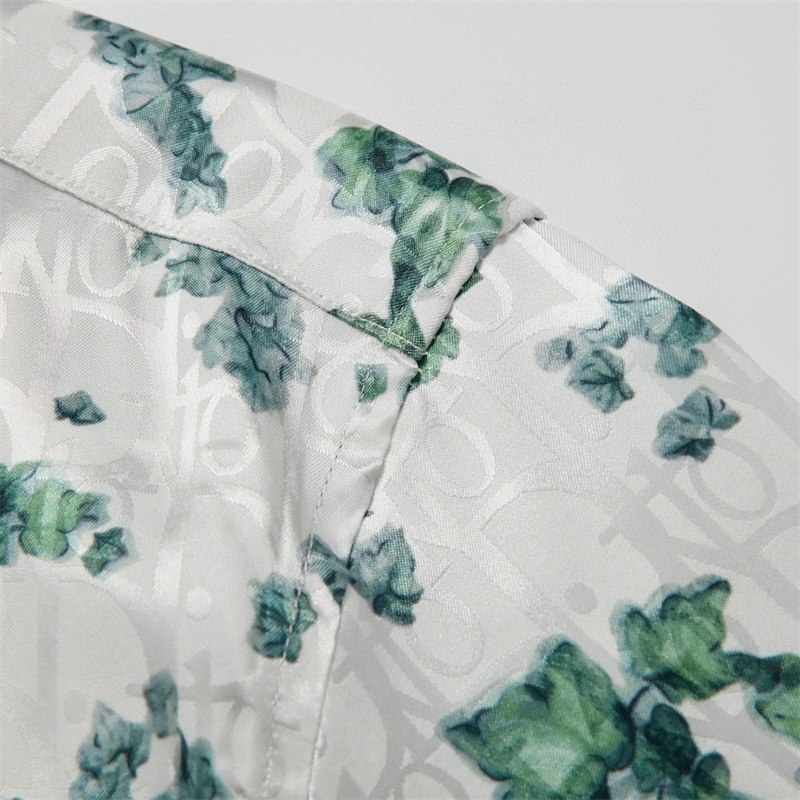 Áo Sơ Mi Mây Tay Dài In Hoa Kỹ Thuật Số 8 Hoặc - Jacquard Bằng Lụa Lạnh Thoáng Khí Phong Cách Mùa Hè Cho Nam Và Nữ