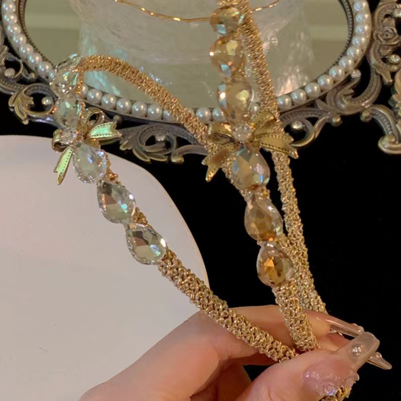 Băng Đô Cài Tóc Đính Đá Pha Lê Đơn Giản Thời Trang Phong Cách Hàn Quốc Cho Nữ