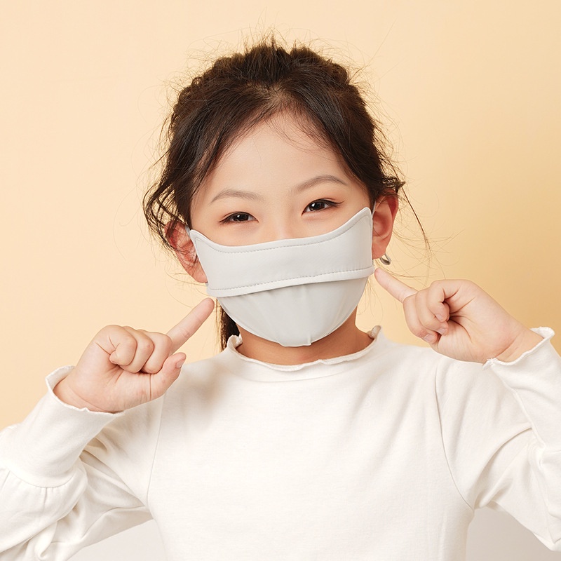 Khẩu Trang Chống Nắng Bằng Lụa Mát Thoáng Khí Thời Trang Mùa Hè Cho Bé