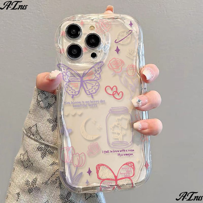 ✅Ốp Điện Thoại Mềm Trong Suốt In Hình Bướm Cho iPhone14 / 13promax 12 / 11 7 / 8p xs / xr 1Os