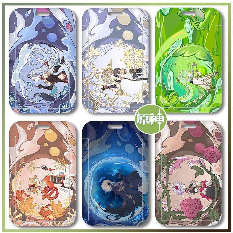 Ví Đựng Thẻ Họa Tiết Hoạt Hình Anime Genshin Impact Zhongli Kunikuzushhi Hutao Phiên Bản Mới Cho Học Sinh Giá Đỡ