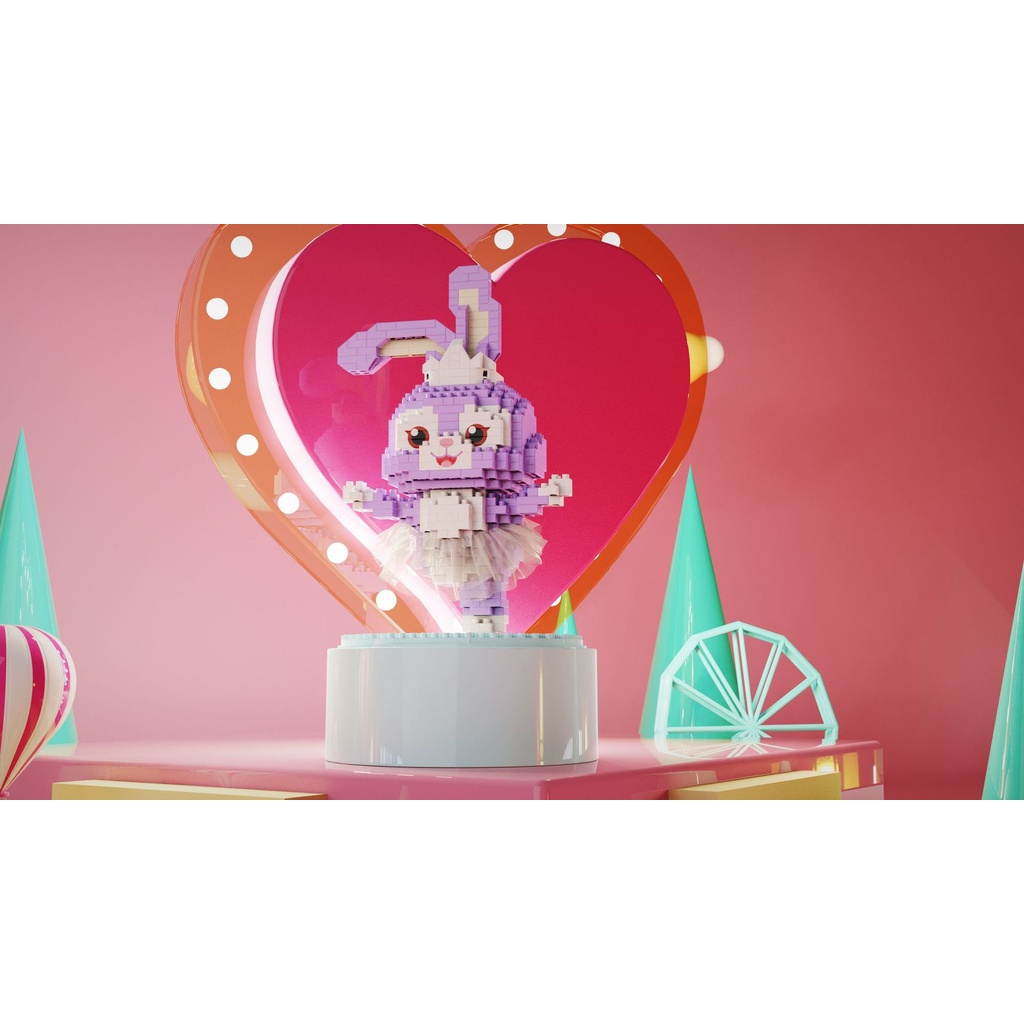 Bộ Đồ Chơi Lắp Ráp Hình Chú Thỏ Múa Ba Lê Xoay Được