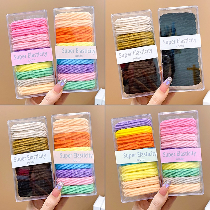 Set dây buộc tóc CHLINS vải co giãn phong cách Hàn Quốc thời trang đơn giản dành cho nữ
