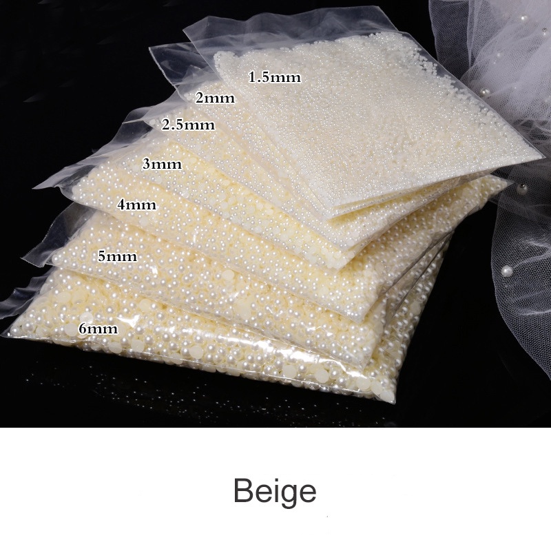 Bán Sỉ! Bán Sỉ! Túi 10000 Hạt Ngọc Trai Nửa Ngọc Trai Bằng Nhựa ABS Trang Trí Móng Tay DIY