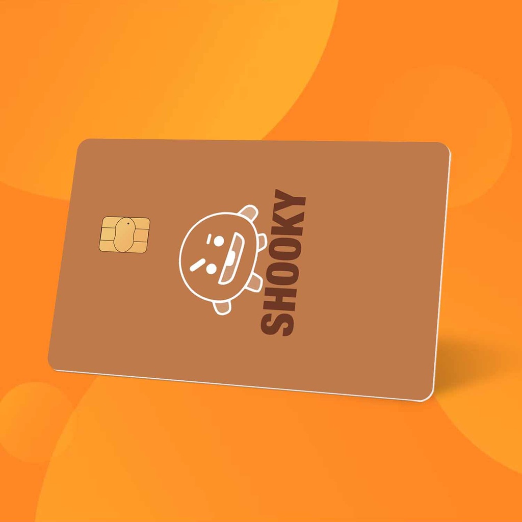 Miếng Dán Thẻ Card Shooky BT21 BTS | SKIN ATM, Thẻ Chung Cư Trang Trí - Chất Liệu Decal Vinyl Chống Nước