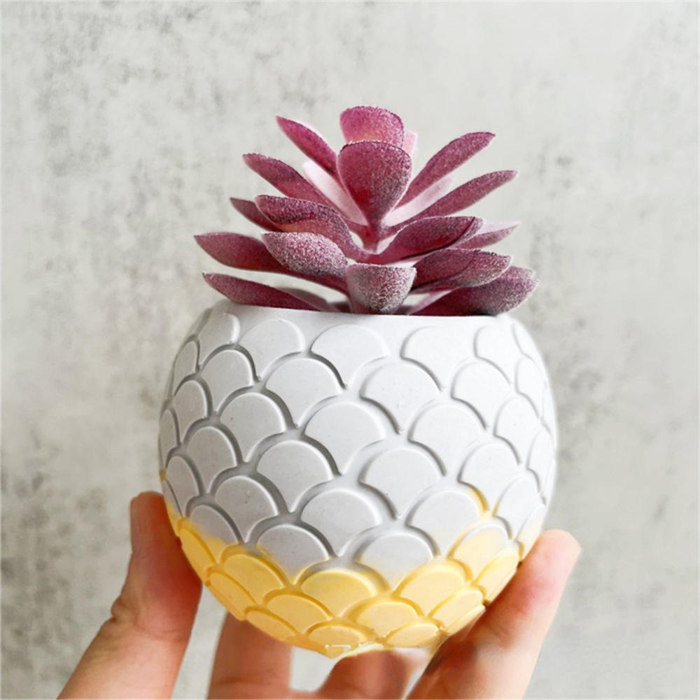 Khuôn Silicone Làm Giá Đỡ Bình Hoa Hình Vảy Cá DIY
