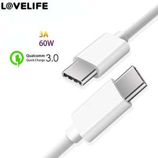Dây Cáp Sạc Nhanh 60W Chuyển Đổi Từ USB C Sang USB C Cho Samsung MacBook Pro Xiaomi Huawei P30