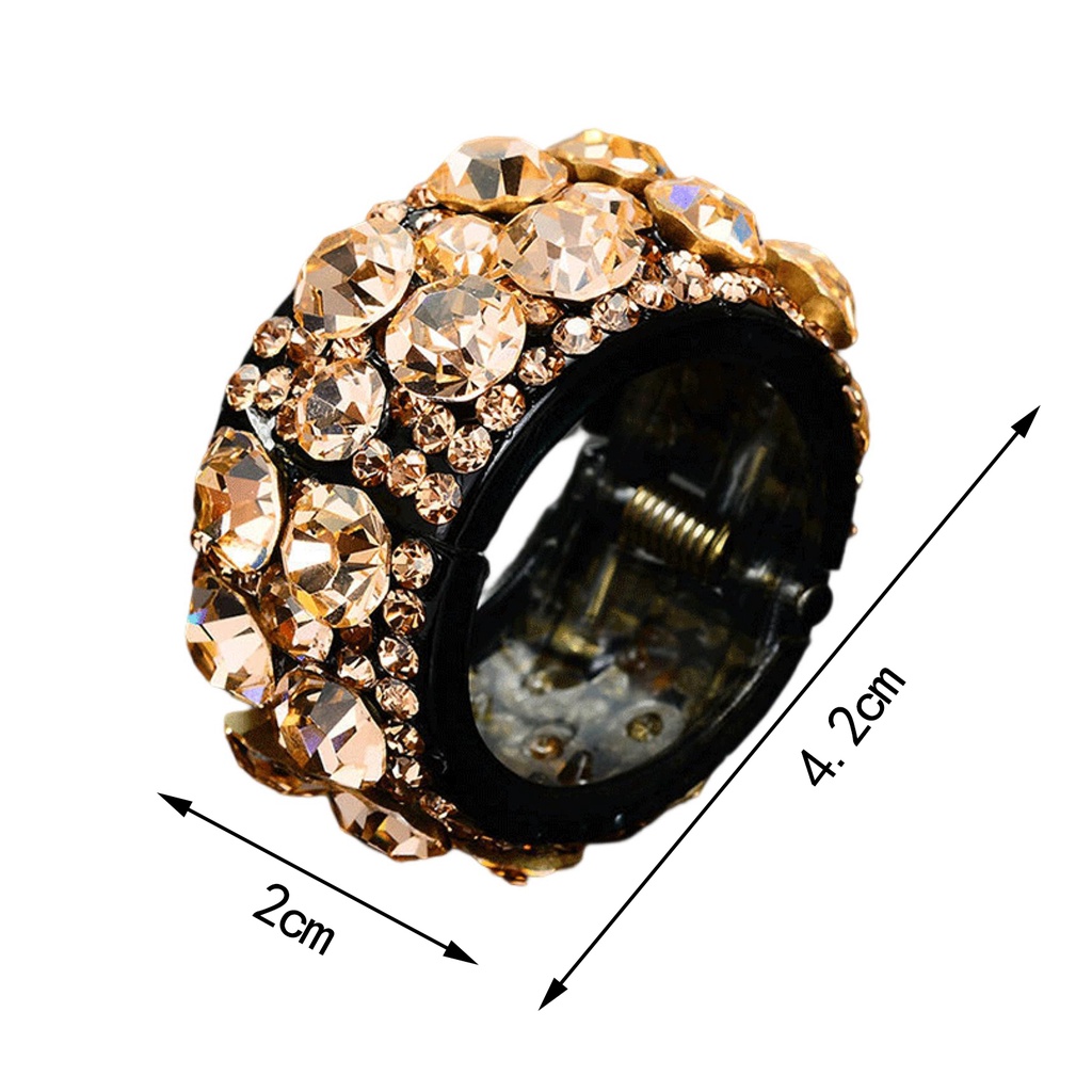 Kẹp Tóc Đuôi Ngựa Đính Đá Nhiều Màu Sắc Chống Trượt Thời Trang