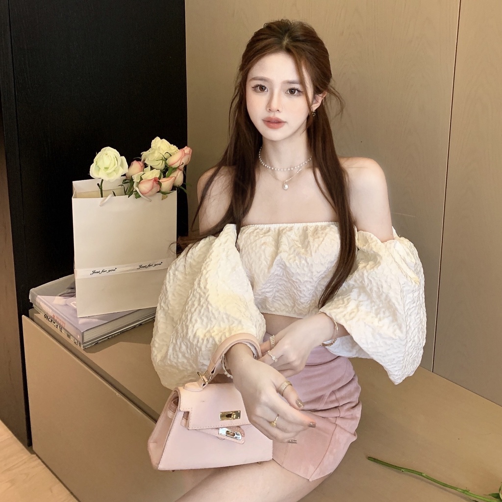 Áo kiểu SUXI trễ vai tay phồng thời trang mùa hè cho nữ