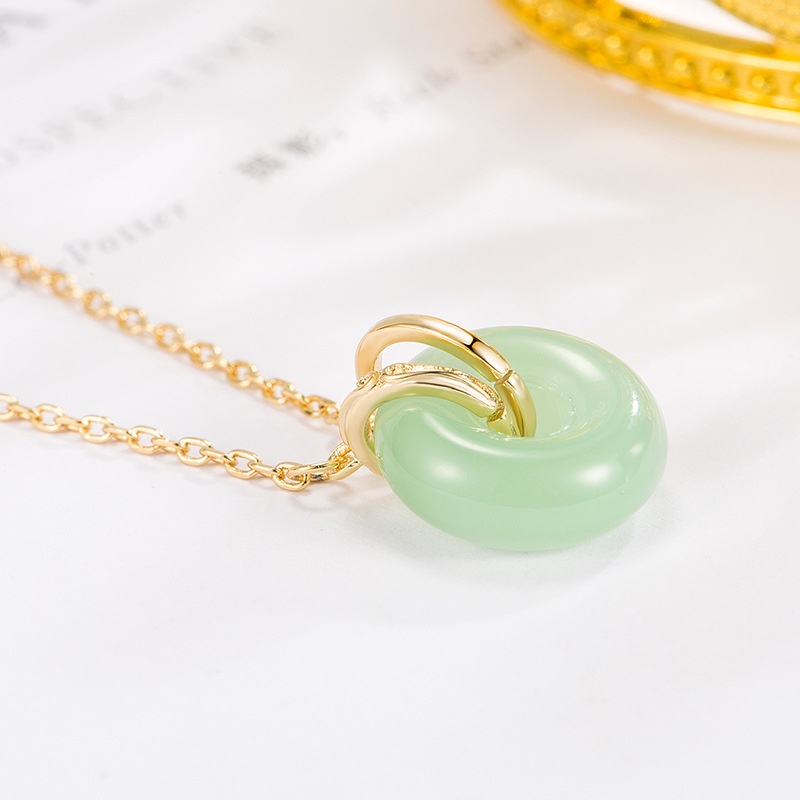 Vòng cổ Mặt Ngọc Bích Hetian Thời Trang 520 Sang Trọng Cho Nữ