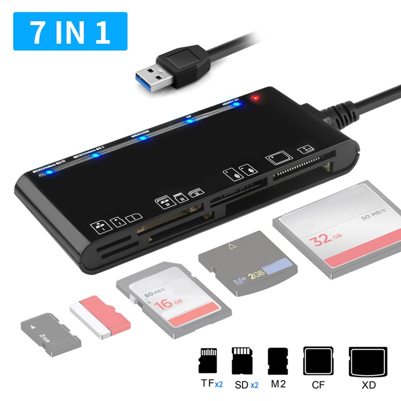 Đầu Đọc Thẻ Nhớ CF / XD / MS / SD / TF Cổng USB 3.0 Cho Windows Vista / XP / 7 / 8 / 10 / Linux / Os