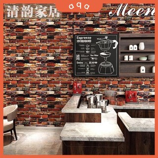Decal giấy dán tường gạch đỏ nhiều màu-aqa