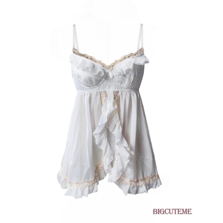 Áo Hai Dây Mùa Hè Dáng Suông Xẻ Tà Viền Nhún Bèo Màu Trơn Cho Nữ