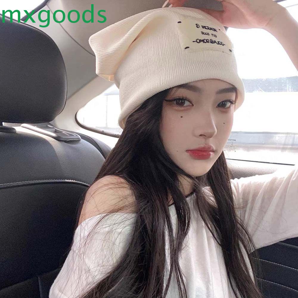 Mũ trùm đầu MXGOODS thoáng khí màu trơn kẻ sọc in chữ phong cách hiphop nhiều màu sắc cổ điển cho nam nữ