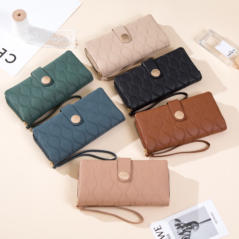 Ví Nữ Dài Cầm Tay Có Khóa Kéo Và Dây Đeo Cổ Tay