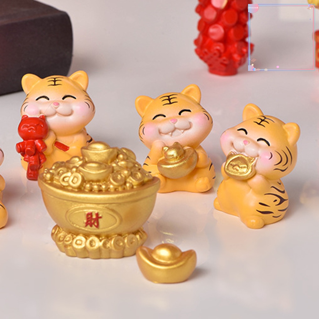Mô Hình Hổ Mini Bằng Nhựa Resin Chống Mòn Để Bàn Trang Trí Nhà Cửa