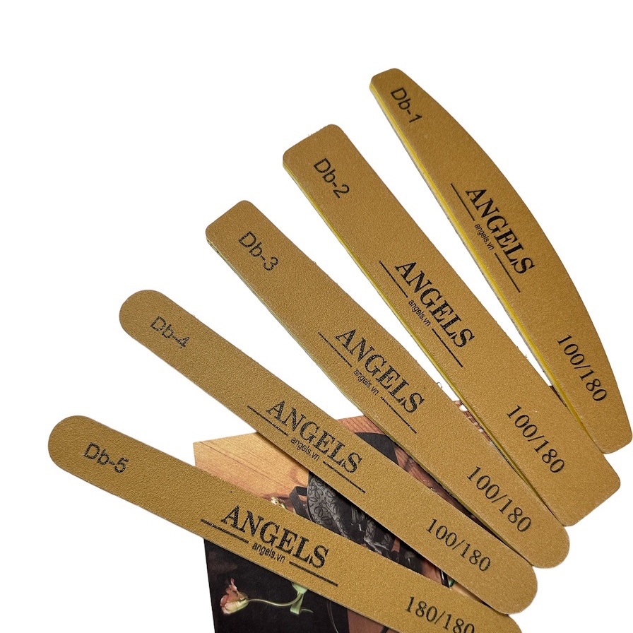 Dũa Móg Tay  Nhám Da Bò Nâu Vàng Độ Nhám 100/180 - Dũa Móg Nail