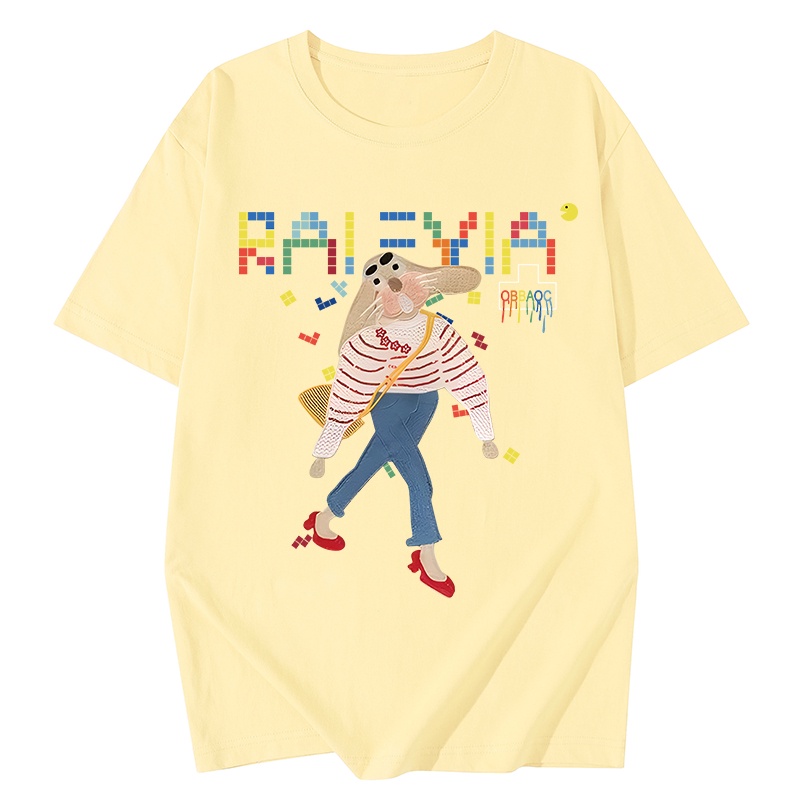 NRVP Áo Thun 100% Cotton Ngắn Tay Form Rộng Phong Cách Hàn Quốc Dành Cho Nữ