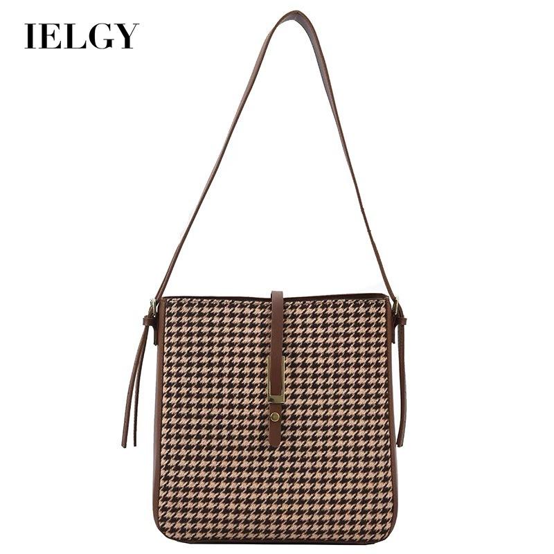 Túi Đeo Chéo Vải canvas Họa Tiết houndstooth Dễ Phối Đồ Thời Trang Cho Nữ
