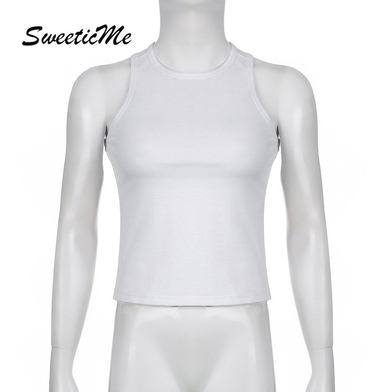 Áo Không Tay Cổ Tròn Màu Trơn Ôm Dáng Thời Trang Cho Nữ 2023