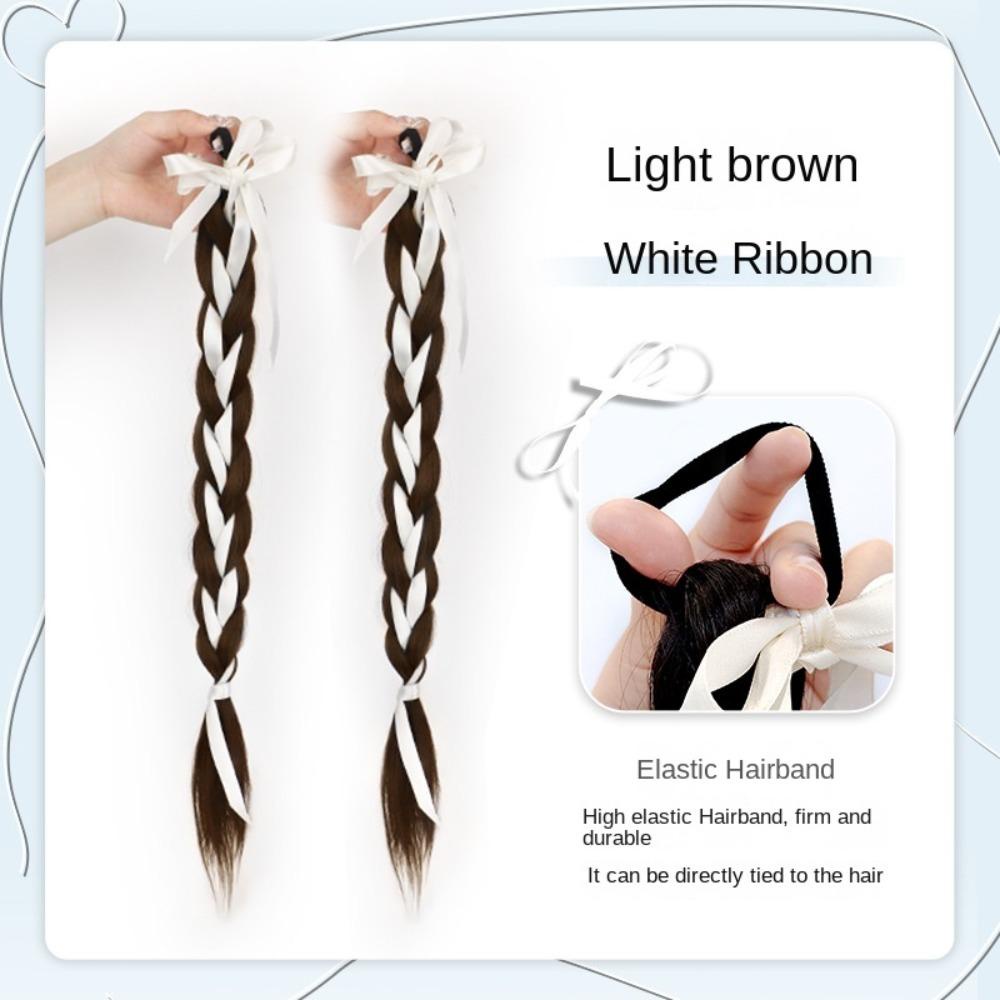 Dây Buộc Tóc Sợi Tổng Hợp Co Giãn Màu Trắng / Hồng / Đen Thời Trang Cho Nữ DIY