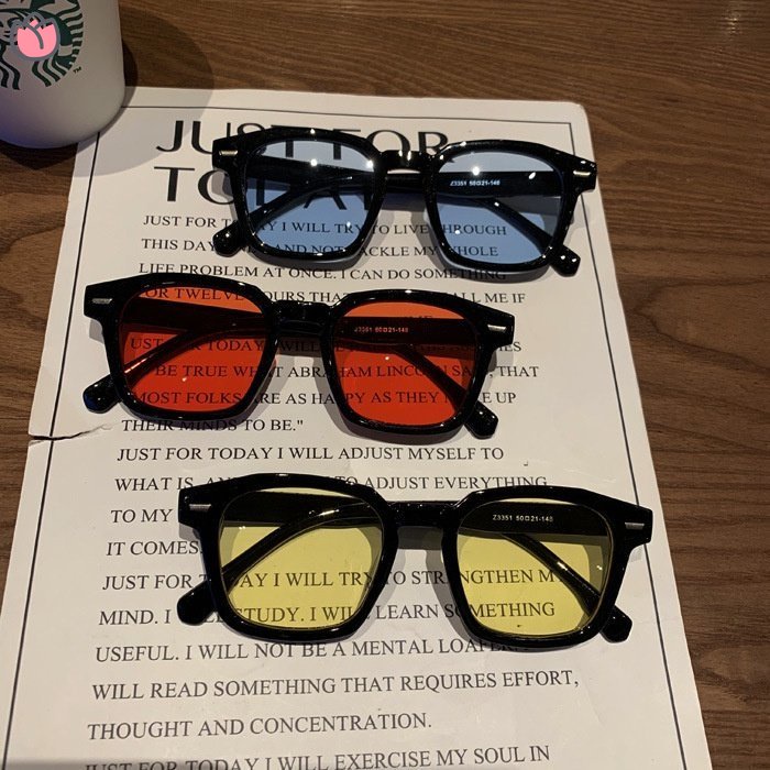 Kính Mát Gọng Vuông Nhiều Màu Sắc Phong Cách Hàn Quốc Cổ Điển Thời Trang Cho Nam Và Nữ