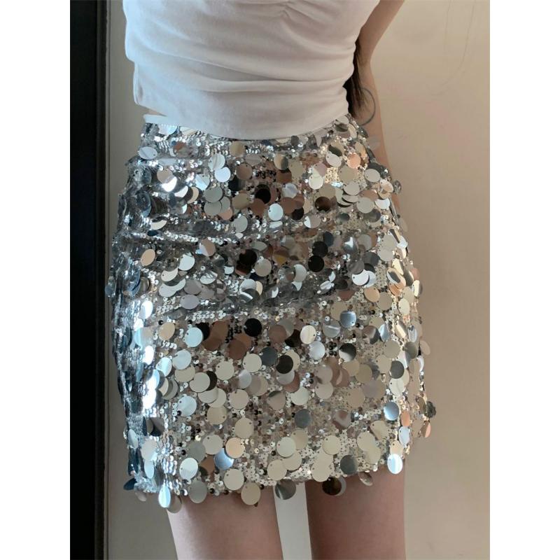 Chân Váy Bút Chì Y2K Đính Kim Sa Lấp Lánh Thời Trang