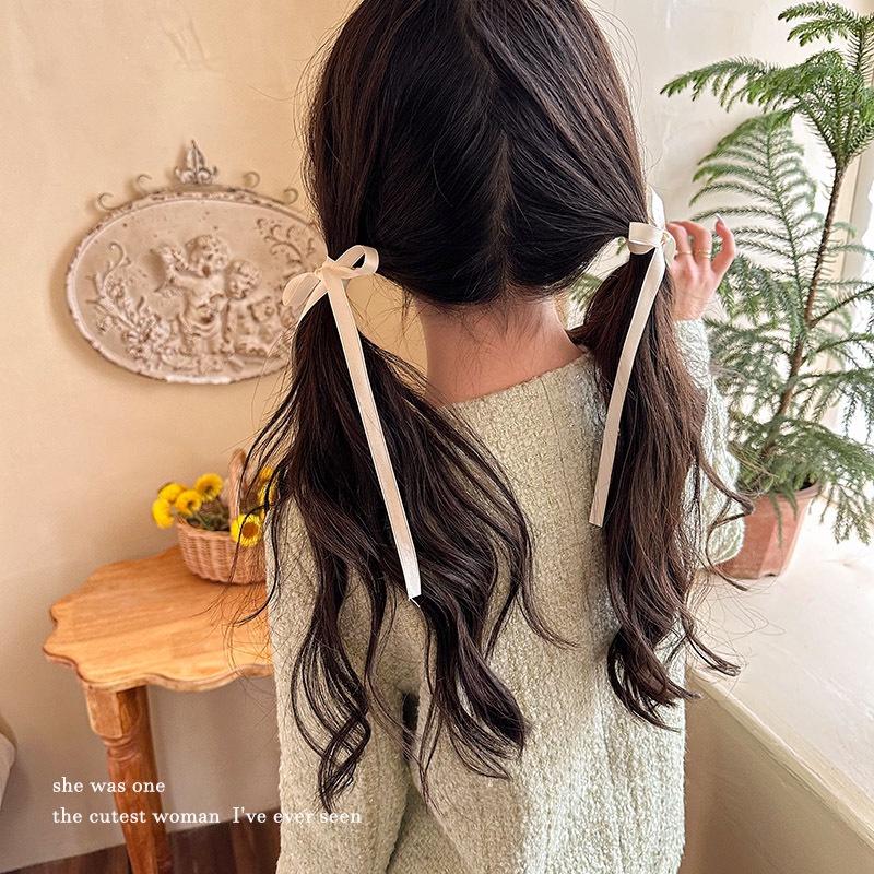 Dây Buộc Tóc Thắt Nơ Ruy Băng Phong Cách Mori Ngọt Ngào Cao Cấp Cho Nữ