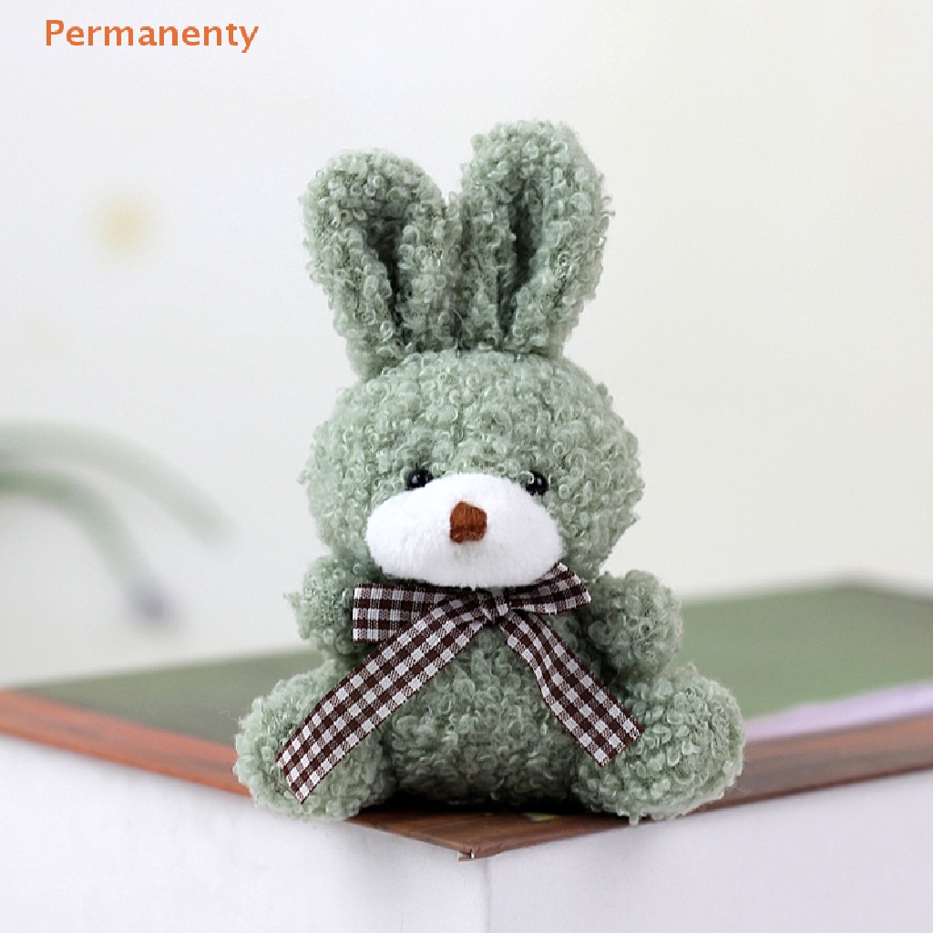 Thỏ Nhồi Bông Mềm Mại 11CM Đeo Nơ Dễ Thương