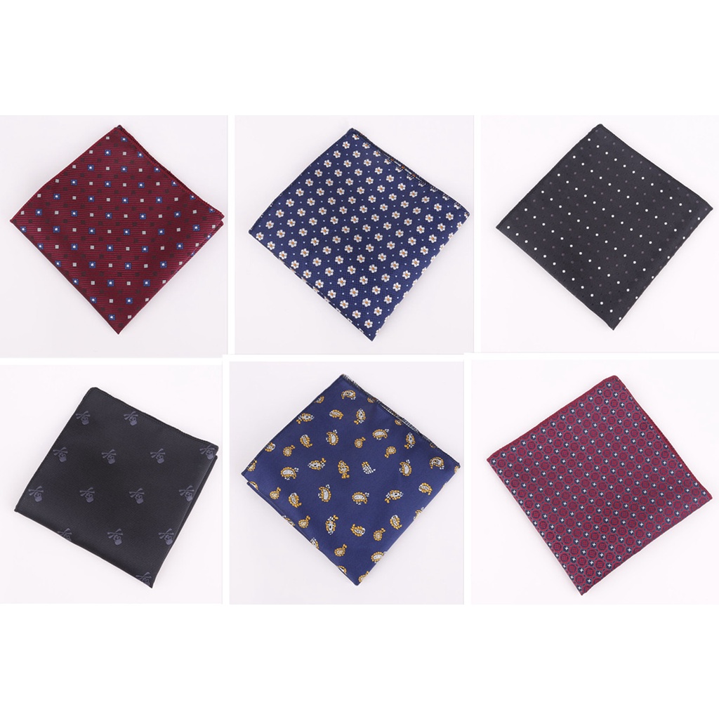 Khăn Tay Dệt Hoa Văn Chấm Bi Cổ Điển Dạng Vuông Bỏ Túi Hankies SX Dành Cho Bạn Nam Mặc Trong Tiệc Cưới