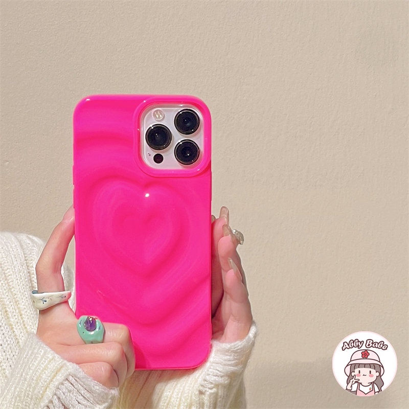 Ốp Điện Thoại TPU Mềm Hình Trái Tim 3D Chống Mồ Hôi Cho IPhone 14 Pro Max 13 12 11 Pro Max