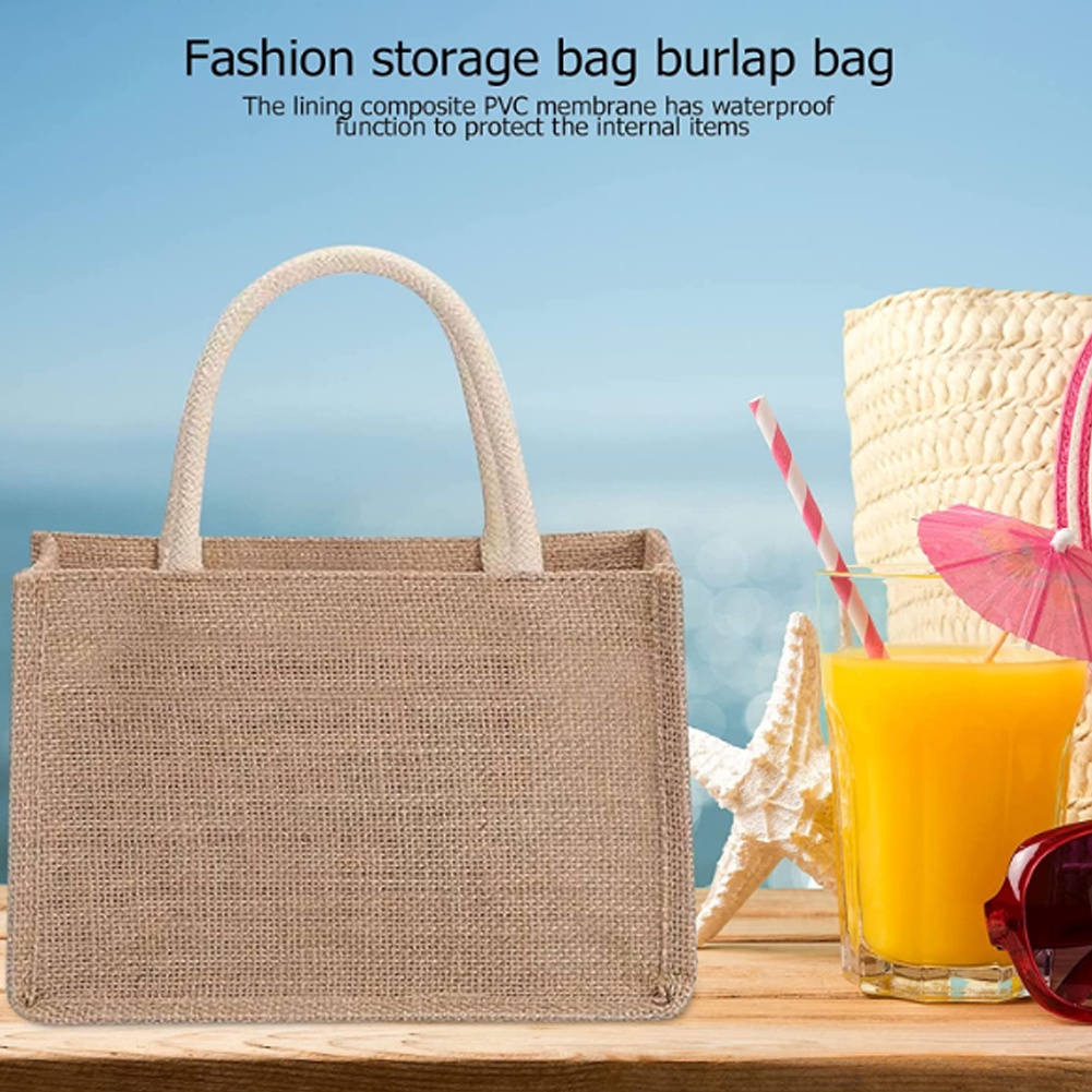 Túi Xách Vải Sợi Đay Vintage Có Thể Tái Sử Dụng Dùng Làm Quà Tặng / Sinh Nhật / Đám Cưới HGF JP5VN