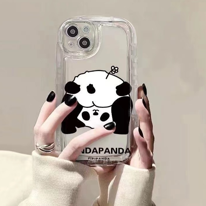 Ốp Điện Thoại TPU Dẻo Trong Suốt Họa Tiết Gấu Trúc Dễ Thương Cho IPhone 11 12 13 14 Pro Max 7 8 Plus X XS XR 6 6S SE 2020