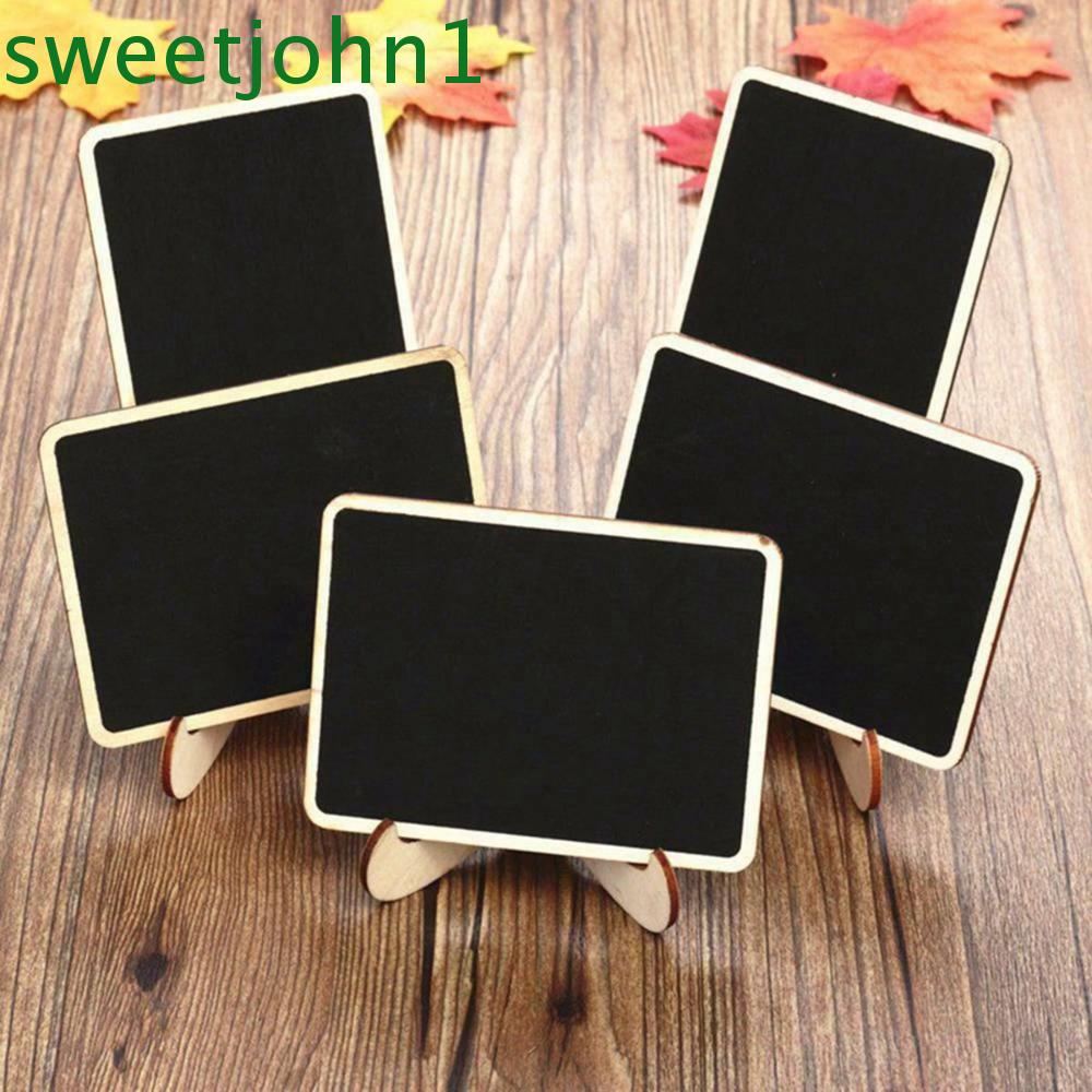 Set 10 / 20 Bảng Đen Viết Phấn Trang Trí Kèm Giá Đỡ Bằng Gỗ