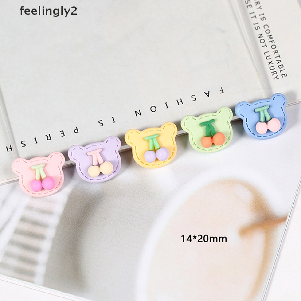 Bộ 10 Hạt Nhựa Hình Trái Cây Hoạt Hình 3D Trang Trí Sổ Tay DIY