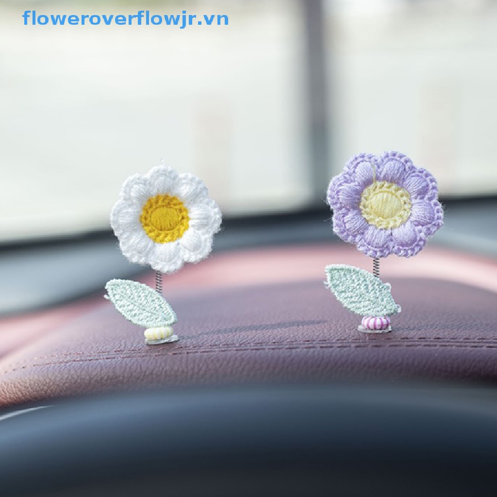 Hoa Lắc Đầu Mini Đan Móc Thủ Công Trang Trí Nội Thất Xe Hơi