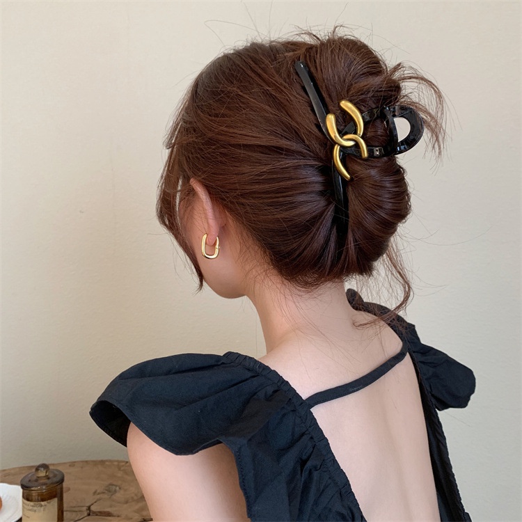 Kẹp Tóc Cỡ Lớn 13cm In Chữ Phong Cách Hàn Quốc Cổ Điển Thời Trang Cao Cấp Cho Nữ