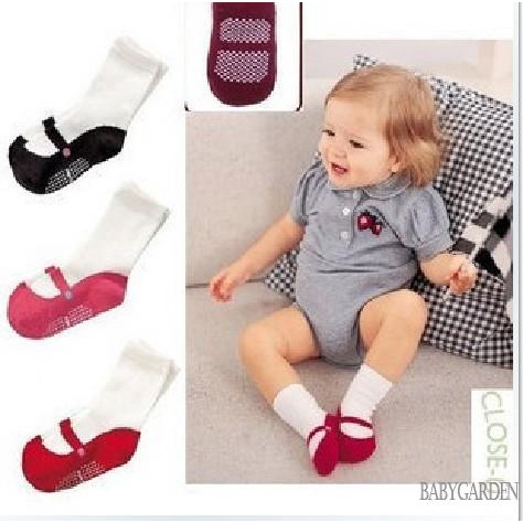 Vớ Cotton Cổ Cao Chống Trượt Thoáng Khí Dành Cho Bé Gái