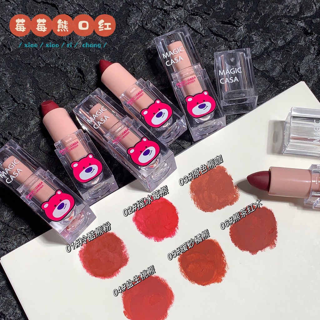 Son Lì Mềm Mượt Như Nhung Thương Hiệu MAGIC CASA Raspberry Bear