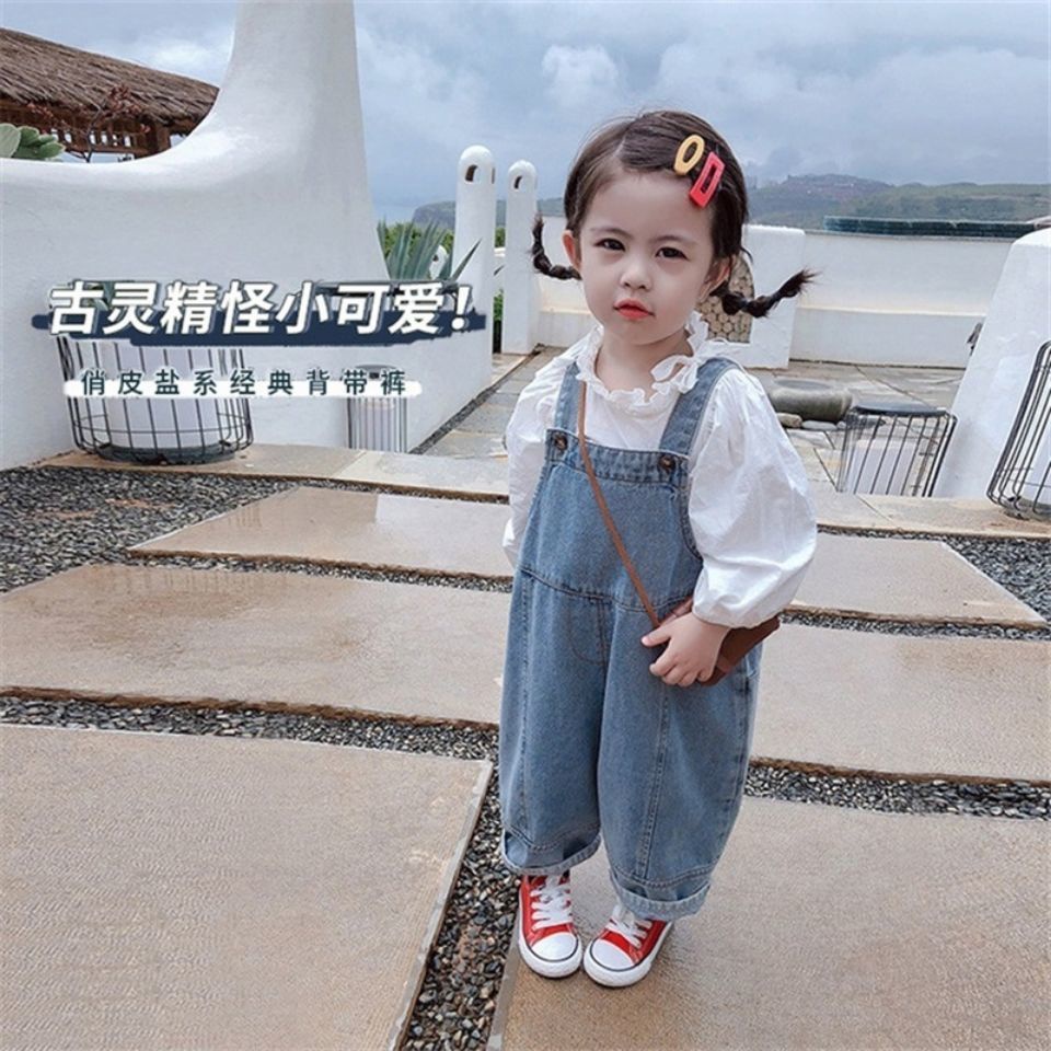 Bộ Áo Liền Quần Dáng Rộng Phong Cách Mới Mùa Xuân Thu Cho Bé Gái