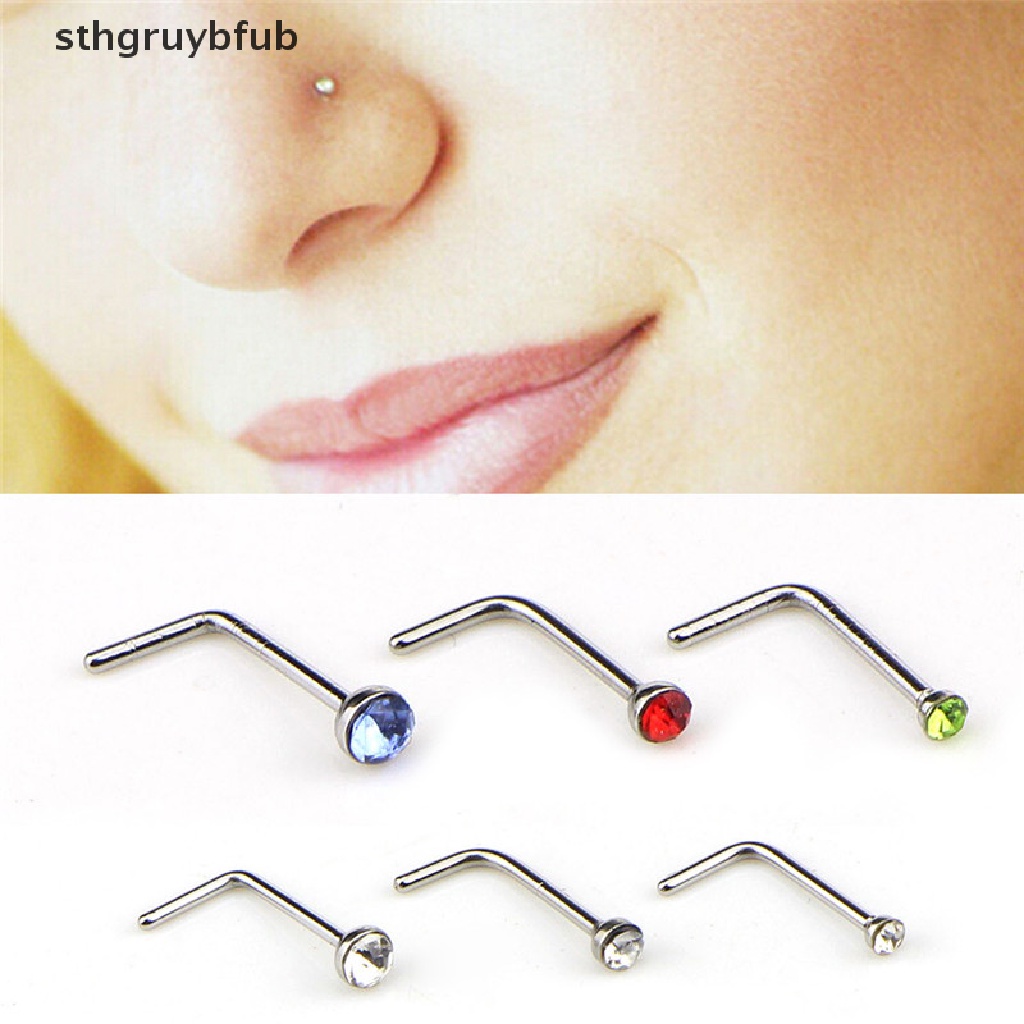 Set 60 Khuyên Mũi Thép Không Gỉ Đính Đá Cá Tính