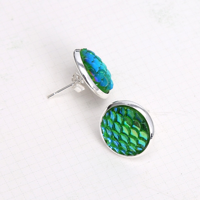 Khuyên Tai Họa Tiết Vảy Cá Phong Cách Vintage Thời Trang