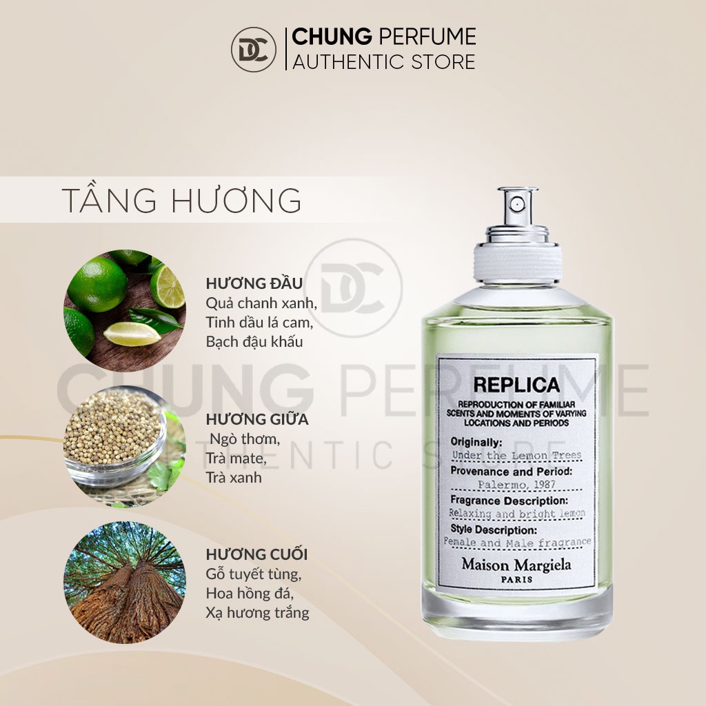 Nước Hoa Unisex Replica Under The Lemon Trees EDT Maison Martin Margiela, Mẫu thử 2ml, 5ml, 10ml