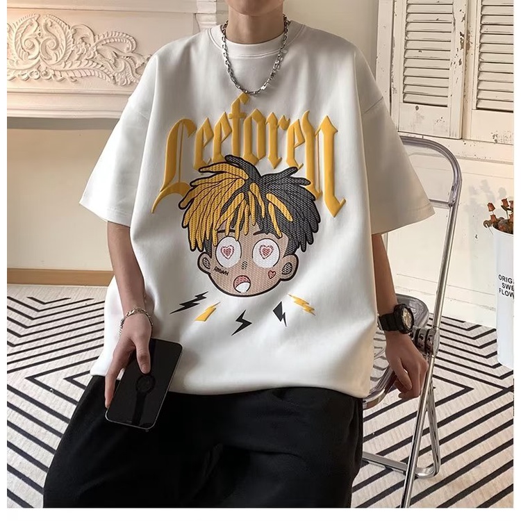 Áo Thun Tay Ngắn Cổ Tròn Phong Cách Hip hop Thời Trang Mùa Hè Hàng Mới Dành Cho Bạn Nam