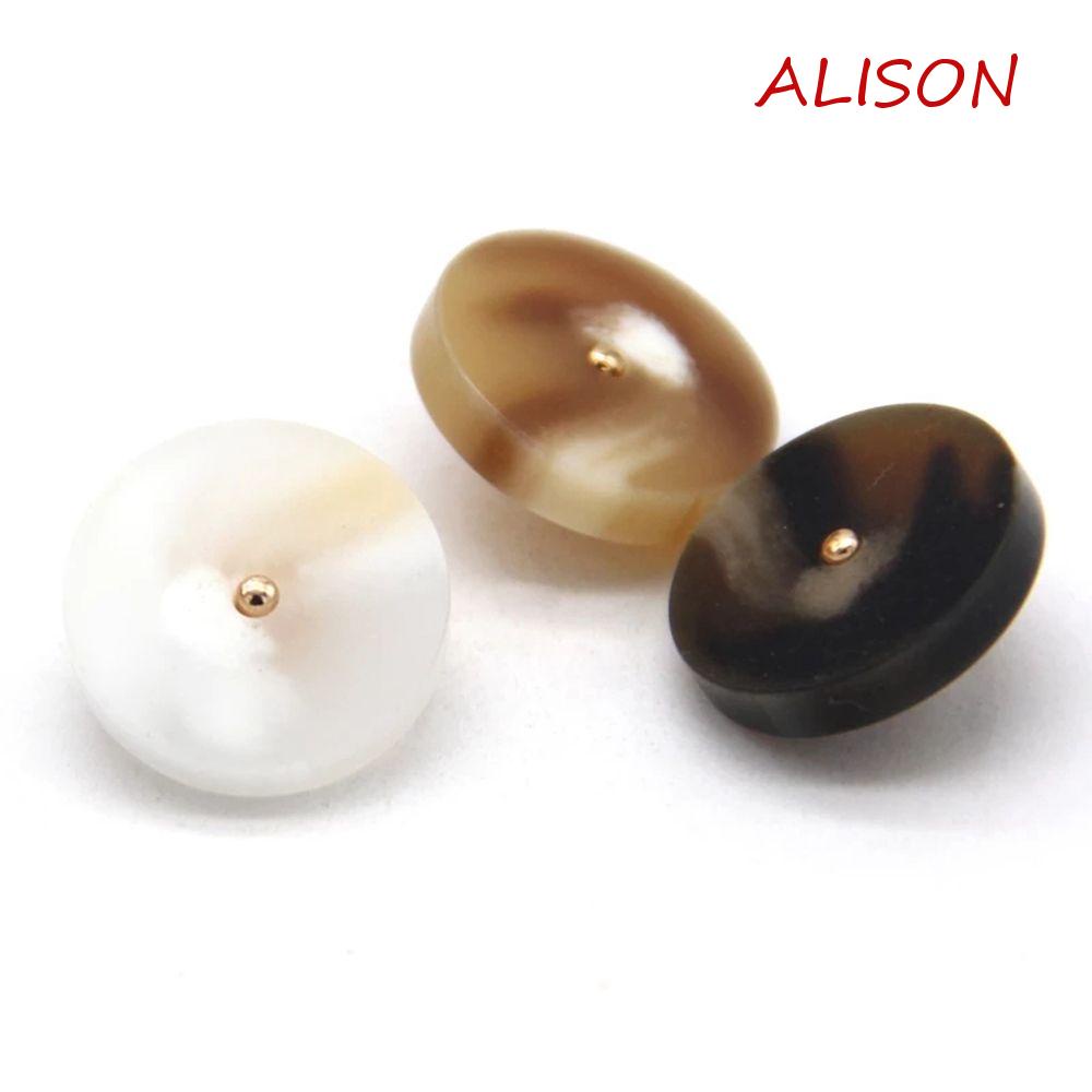 ALISON Buttons Faux Horn Pattern High Quality Retro Sewing Jackets Resin Windbreaker Round Cardigan Sewing Accessories