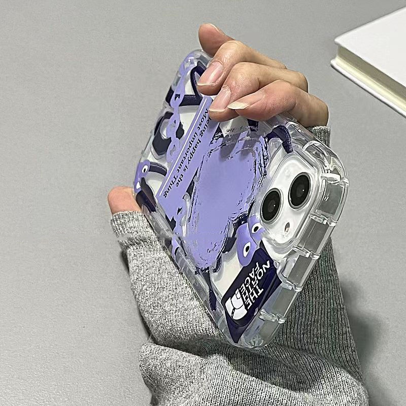 ✅Ốp Điện Thoại Mềm Họa Tiết Trái Tim Màu Xanh Dương Viền Túi Khí 9QON Cho iPhone 14 14Promax 13 12 11